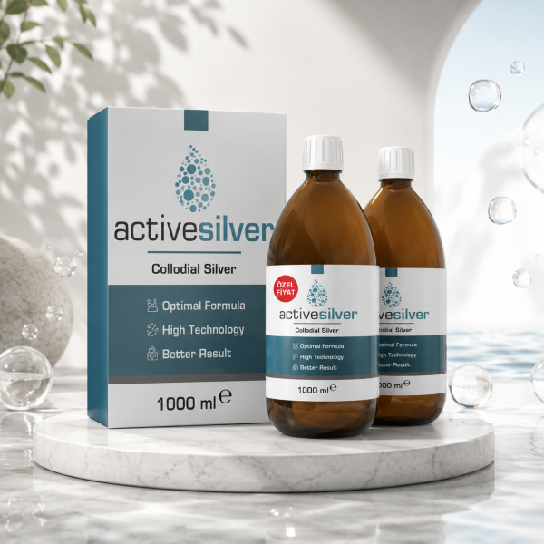 Active Silver Kolloidal Gümüş Suyu 25 PPM 1000 ml 2 Lİ AVANTAJ PAKET