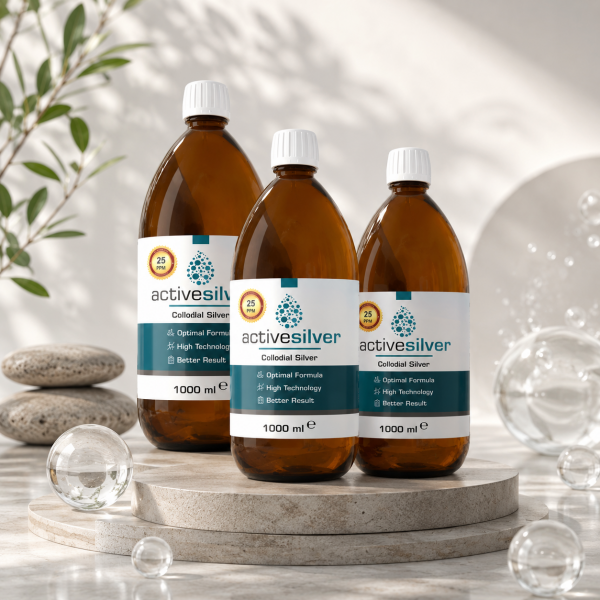 Active Silver Kolloidal Gümüş Suyu 25 PPM 1000 ml 3 LÜ AVANTAJ PAKET