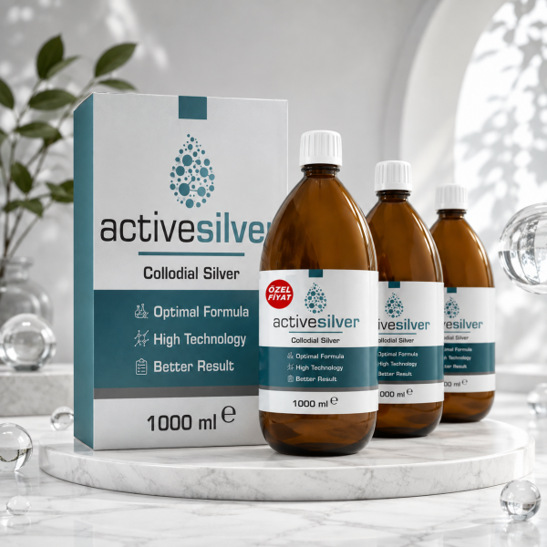 Active Silver Kolloidal Gümüş Suyu 40 PPM 1000 ml 3 LÜ  AVANTAJ PAKET