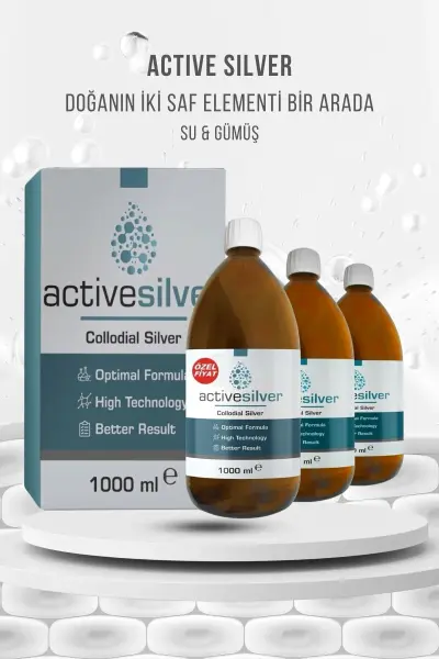 Active Silver kolloidal Gümüş Suyu 50 Ppm 3 LÜ AVANTAJ PAKET