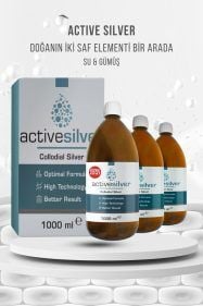 ACTİVE SİLVER KOLLOİDAL GÜMÜŞ SUYU 150 PPM 1000ML 3 LÜ AVANTAJ PAKET