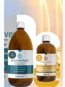 Active Essentials ALTIN Suyu 100 PPM 500 ML + Colloidal - Active Silver GÜMÜŞ SUYU - 100Ppm 1000 ml